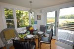 Dining area with beautiful views of Boat Meadow River 